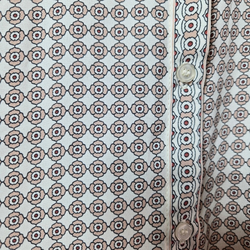 Max Studio London Womens 1X Geometric Floral Medallion Button Up Blouse Casual - Picture 4 of 9